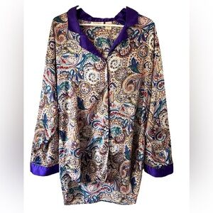 Victoria's Secret Paisley Chemise with Purple Trim